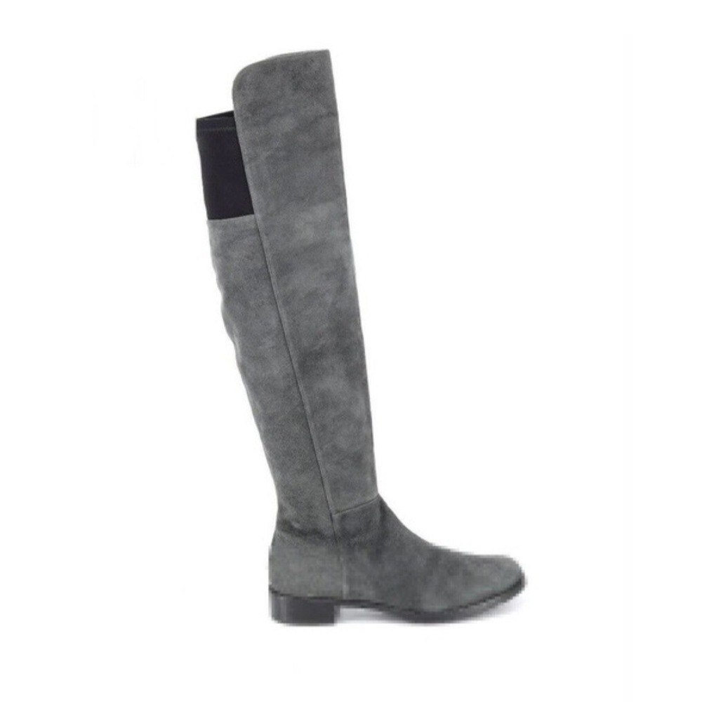 Stuart Weitzman Gray Suede Over The Knee Boots Womens 9.5 Low Heel Spain